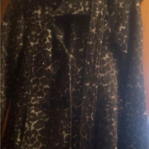Rue21 Black and Brown Leopard Print Coat
